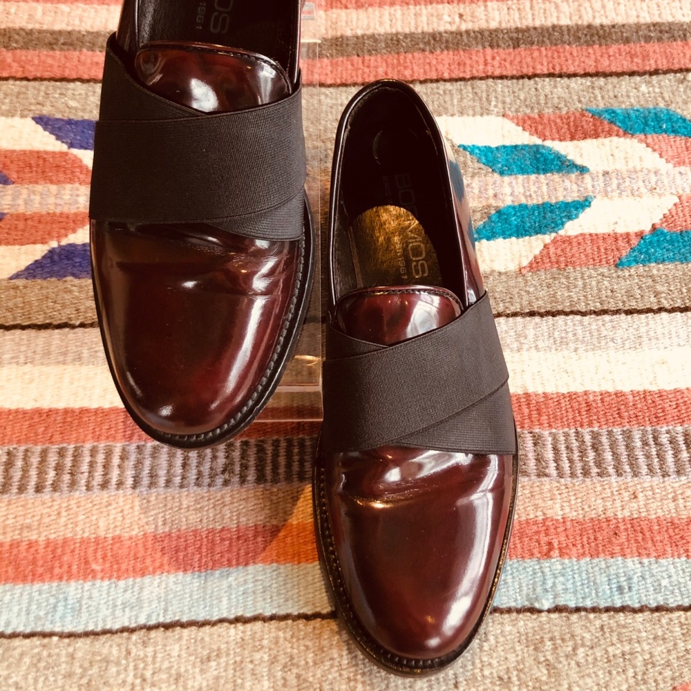 Boemos Size 6/36 Ox Blood Patent Leather Loafer
